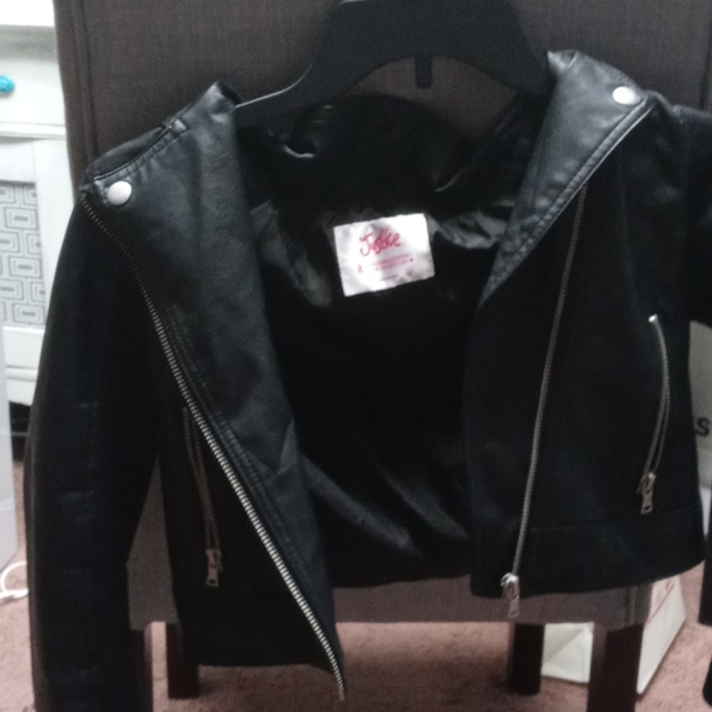 Justice. Girls 8. Black leather